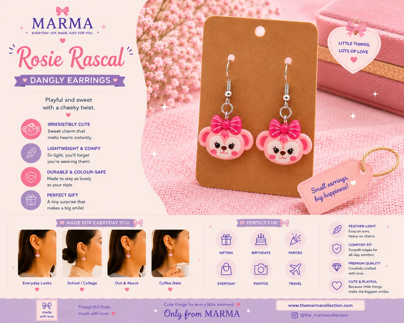 Rosie Rascal Dangly Earrings