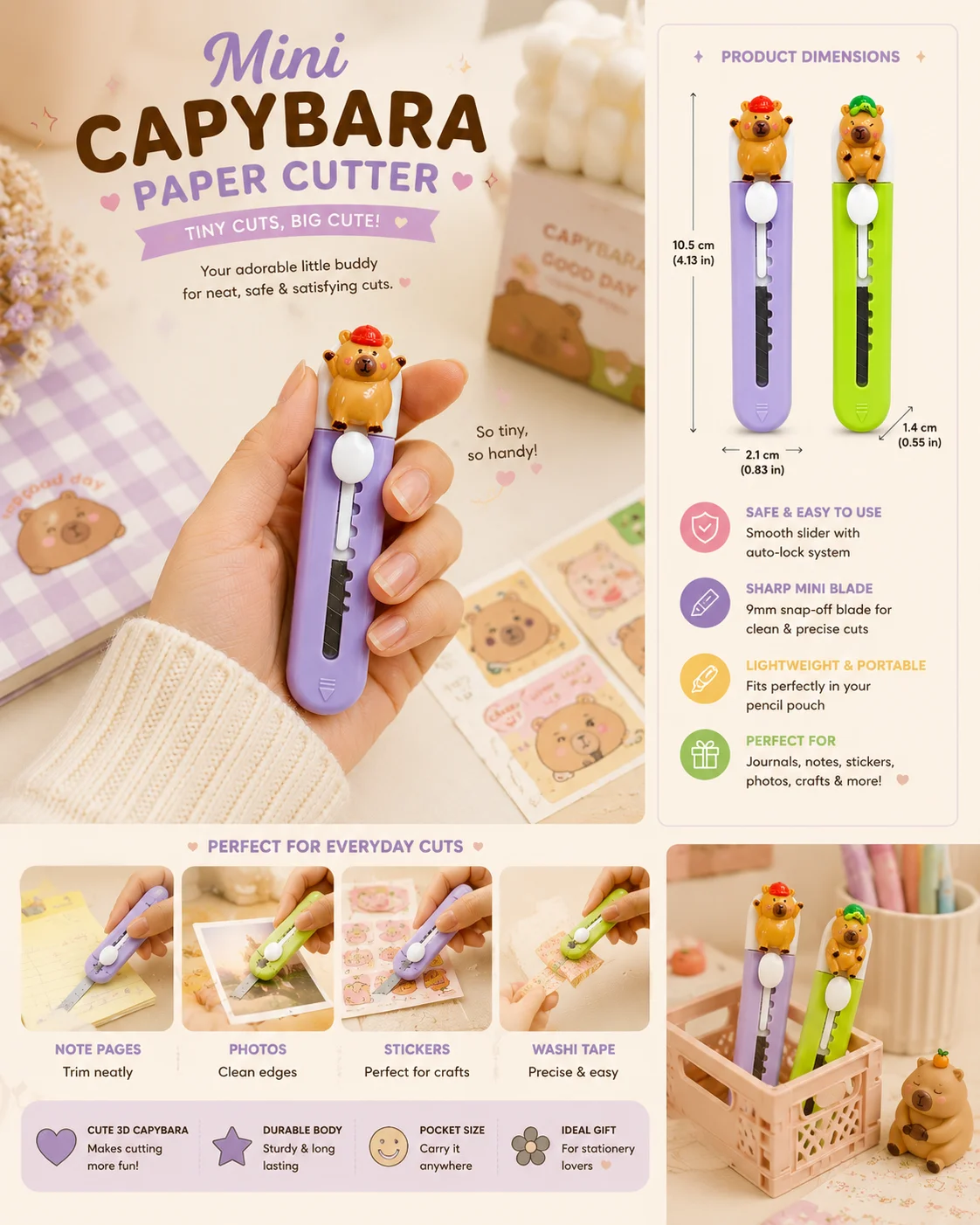 CapyCut Mini Paper Cutter (Any 1)