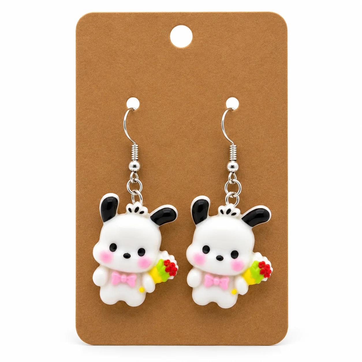 Tiny Puppy Charm Earrings