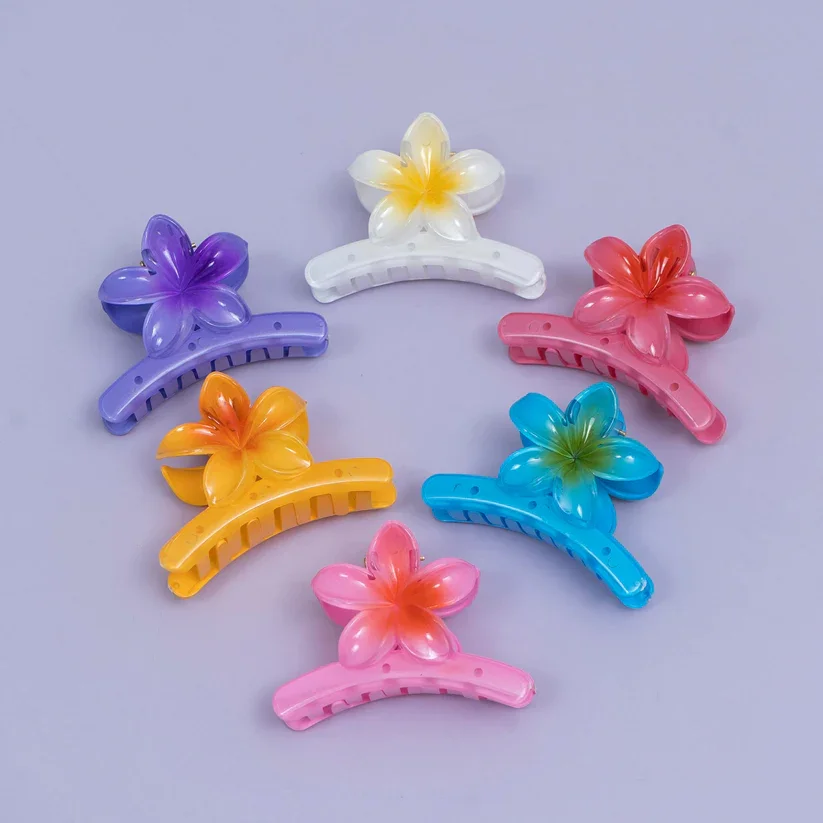 Glossy Floral Gradient Hair Claw