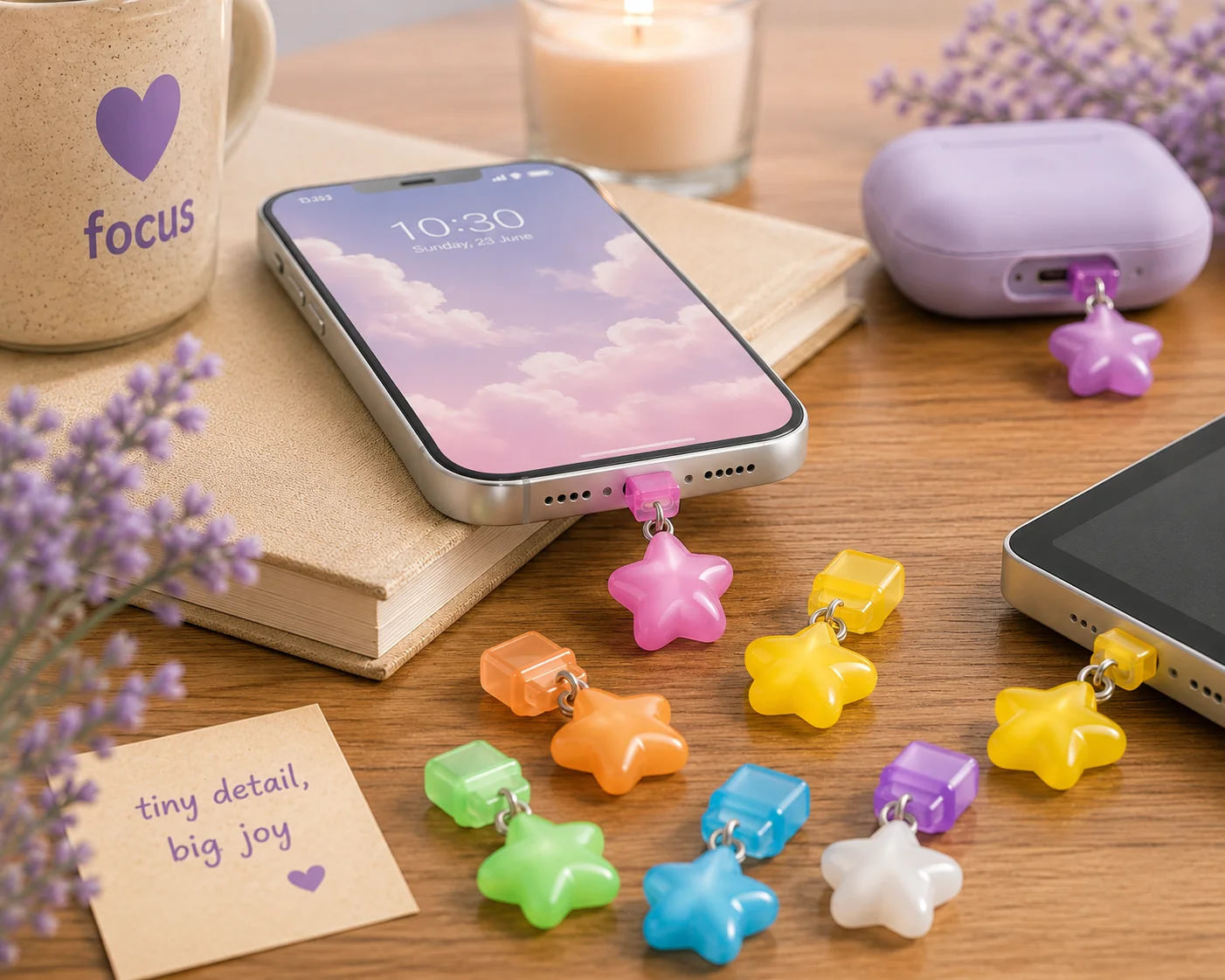 WishGlow Star Glow-in-the-Dark Type-C Dust Plug Charm