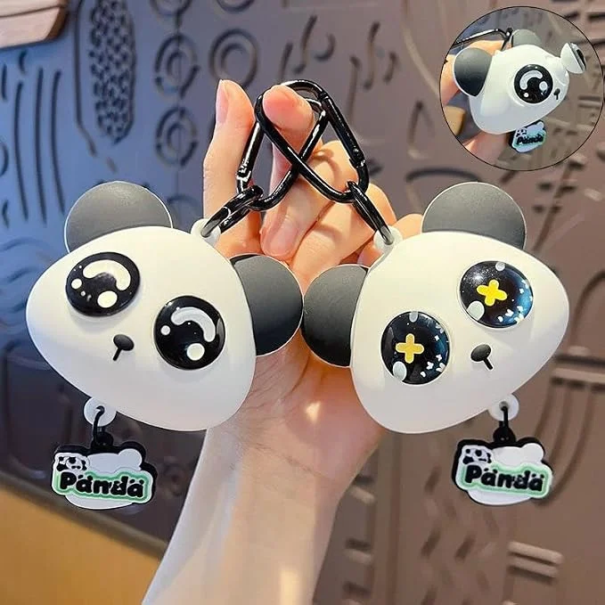 Cute Panda Keychain with Carabiner Hook