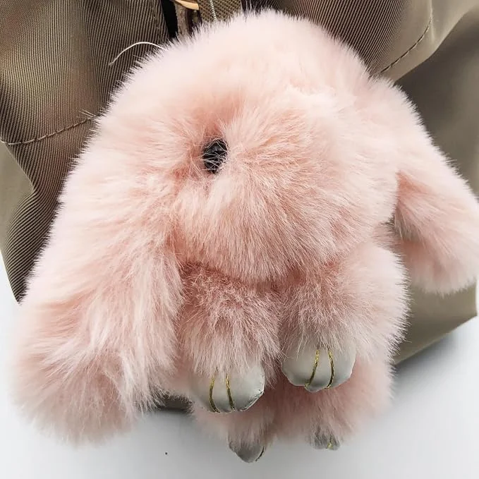 Fluffy Bunny Plush Bag Charm