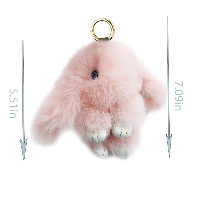 Fluffy Bunny Plush Bag Charm