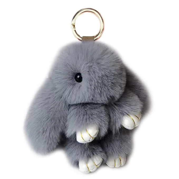 Fluffy Bunny Plush Bag Charm