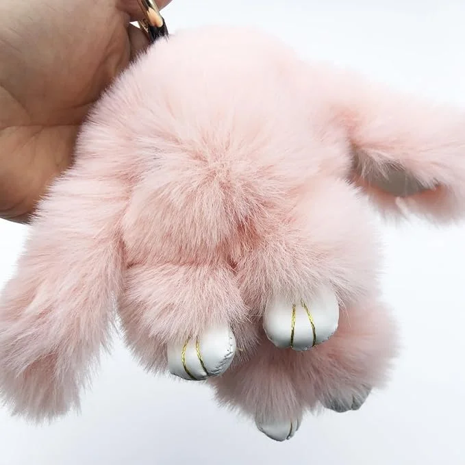 Fluffy Bunny Plush Bag Charm