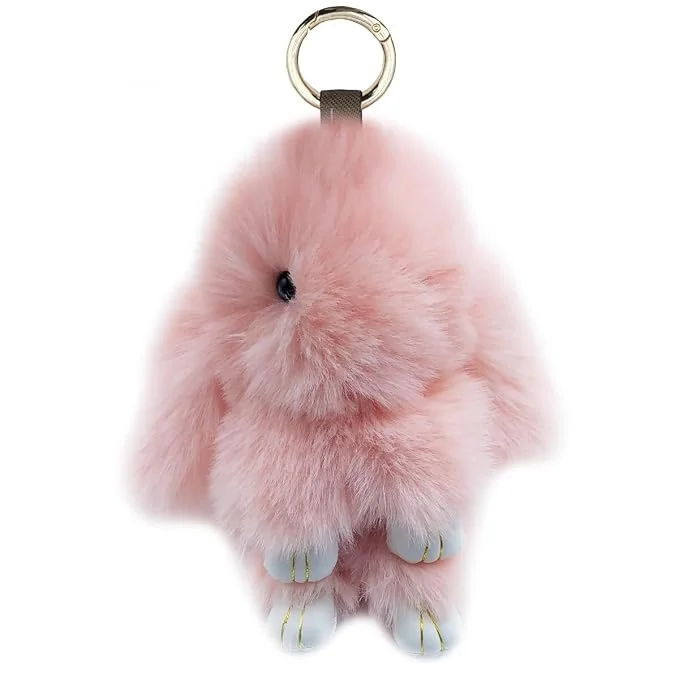 Fluffy Bunny Plush Bag Charm