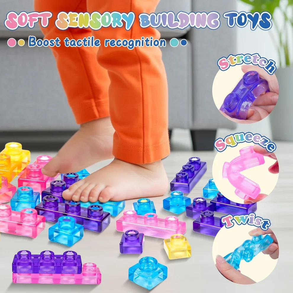 Gummy 40pcs Soft Sensory Building Blocks