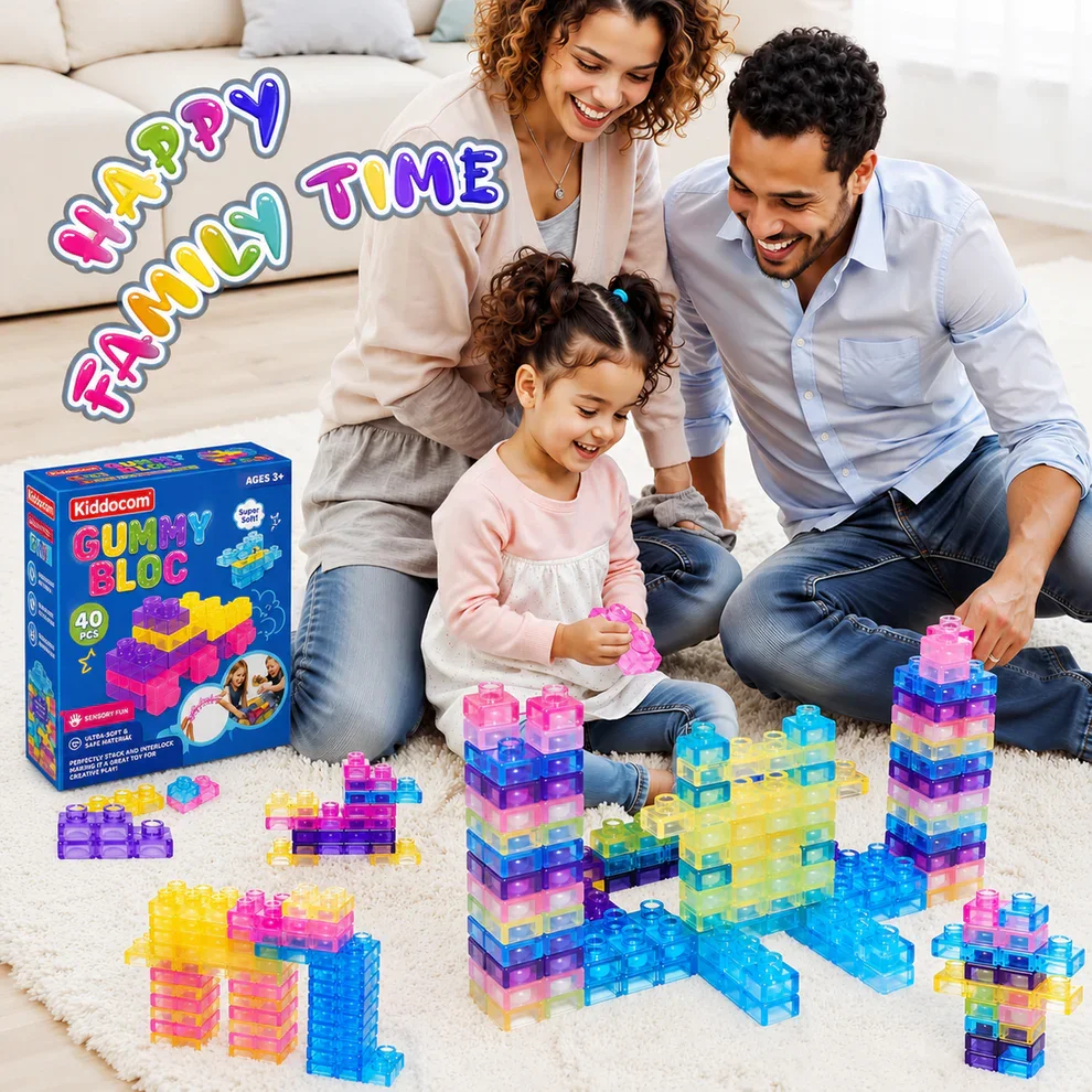 Gummy 40pcs Soft Sensory Building Blocks