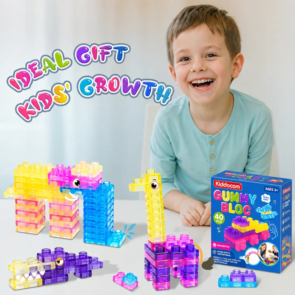 Gummy 40pcs Soft Sensory Building Blocks