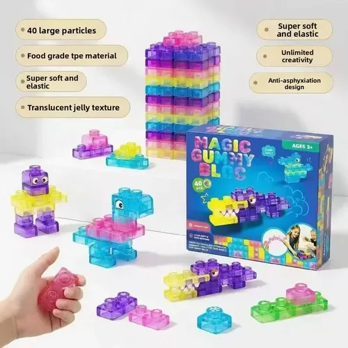Gummy 40pcs Soft Sensory Building Blocks