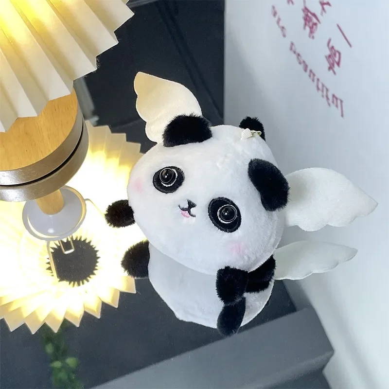 Winged Animal Plush Bag Charm with Tail Wagging Pull Cord