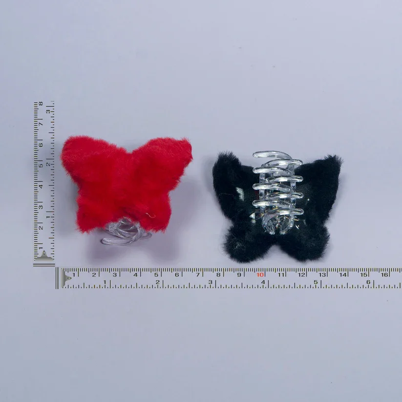 Butterfly Fur Hair Claw - Gray