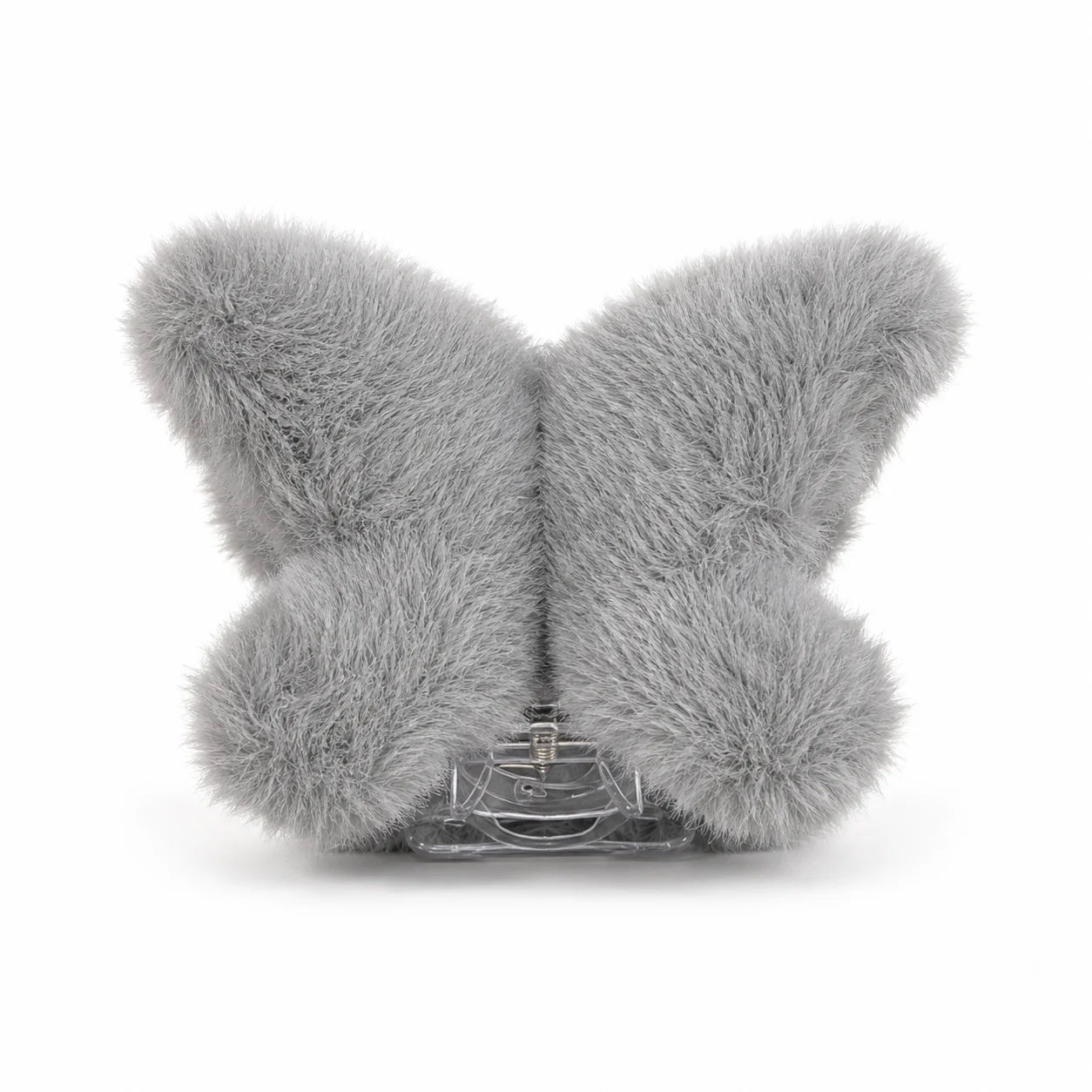 Butterfly Fur Hair Claw - Gray