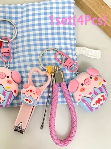 Cute Character Nail Clipper Keychain Set