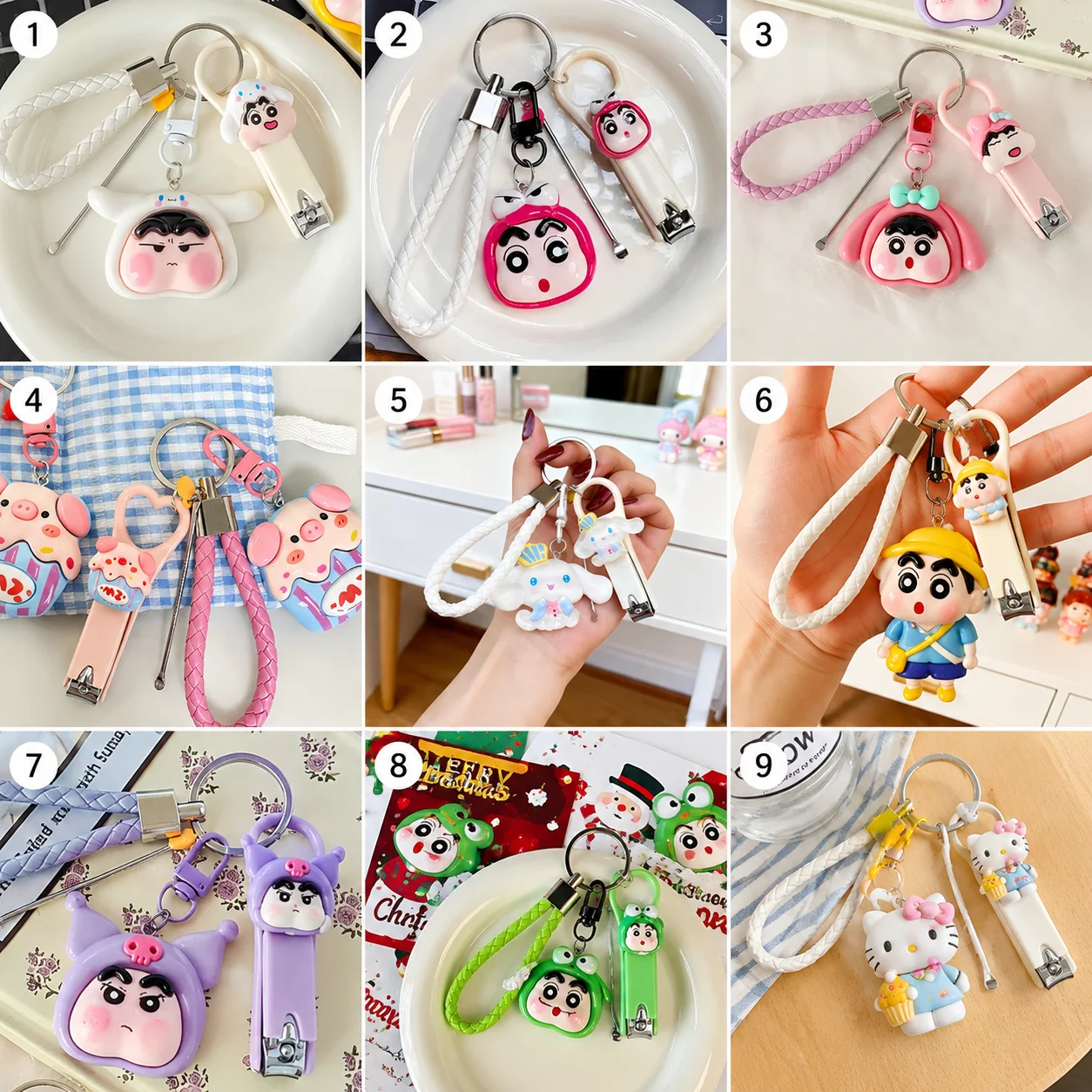 Cute Character Nail Clipper Keychain Set