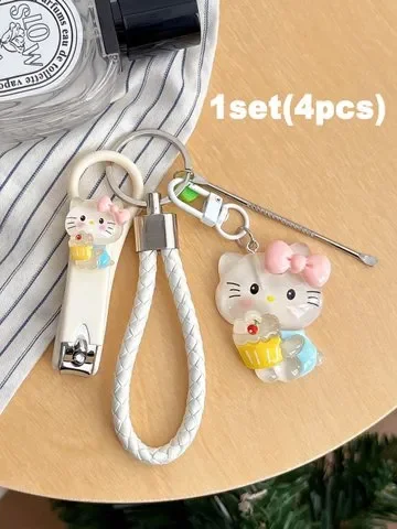 Cute Character Nail Clipper Keychain Set