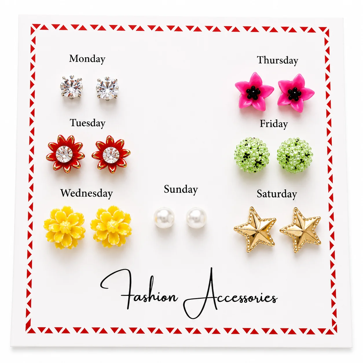 7-Day Fashion Earring Set (Any 1/9)