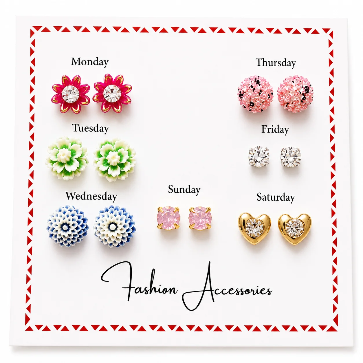 7-Day Fashion Earring Set (Any 1/9)
