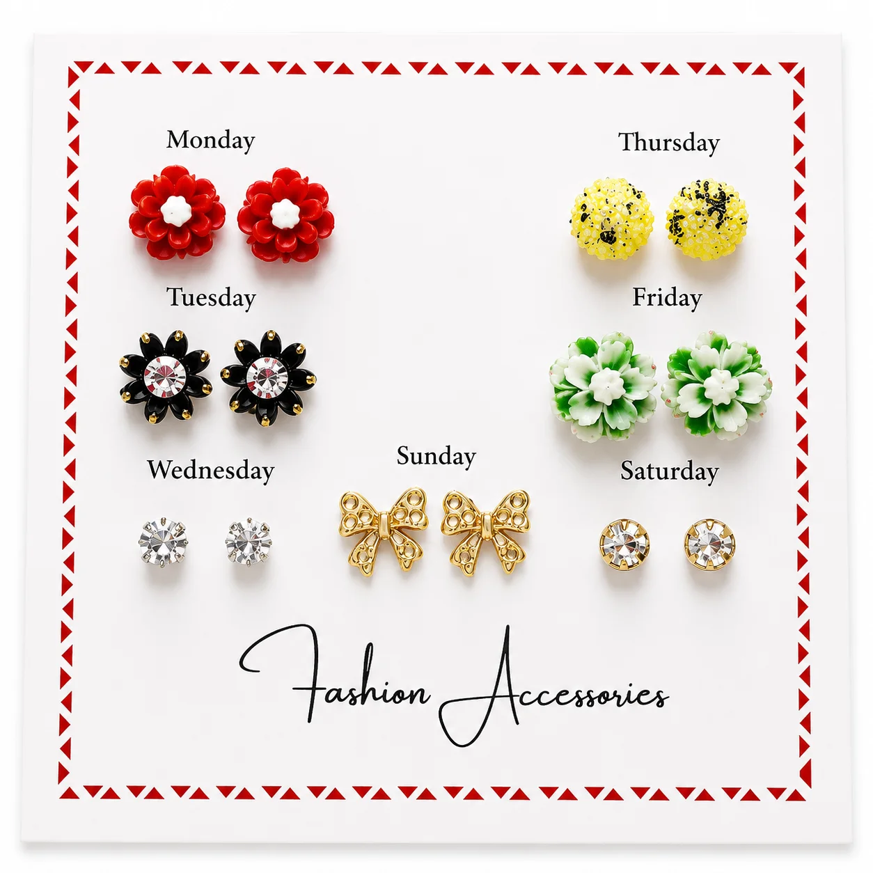 7-Day Fashion Earring Set (Any 1/9)
