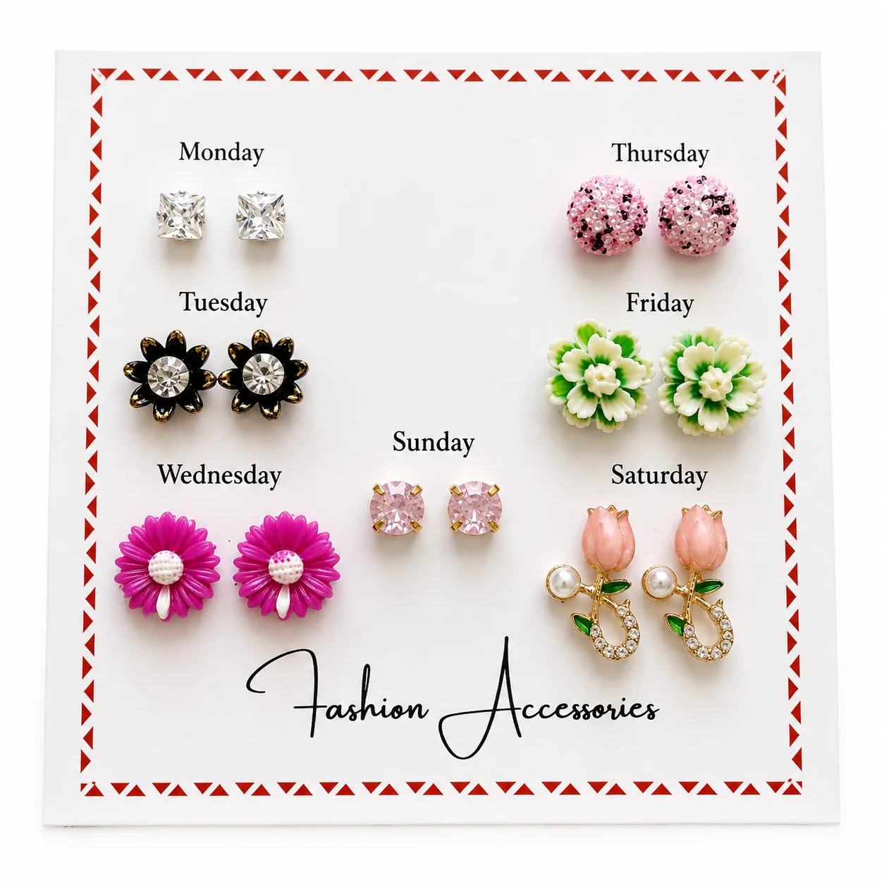 7-Day Fashion Earring Set (Any 1/9)