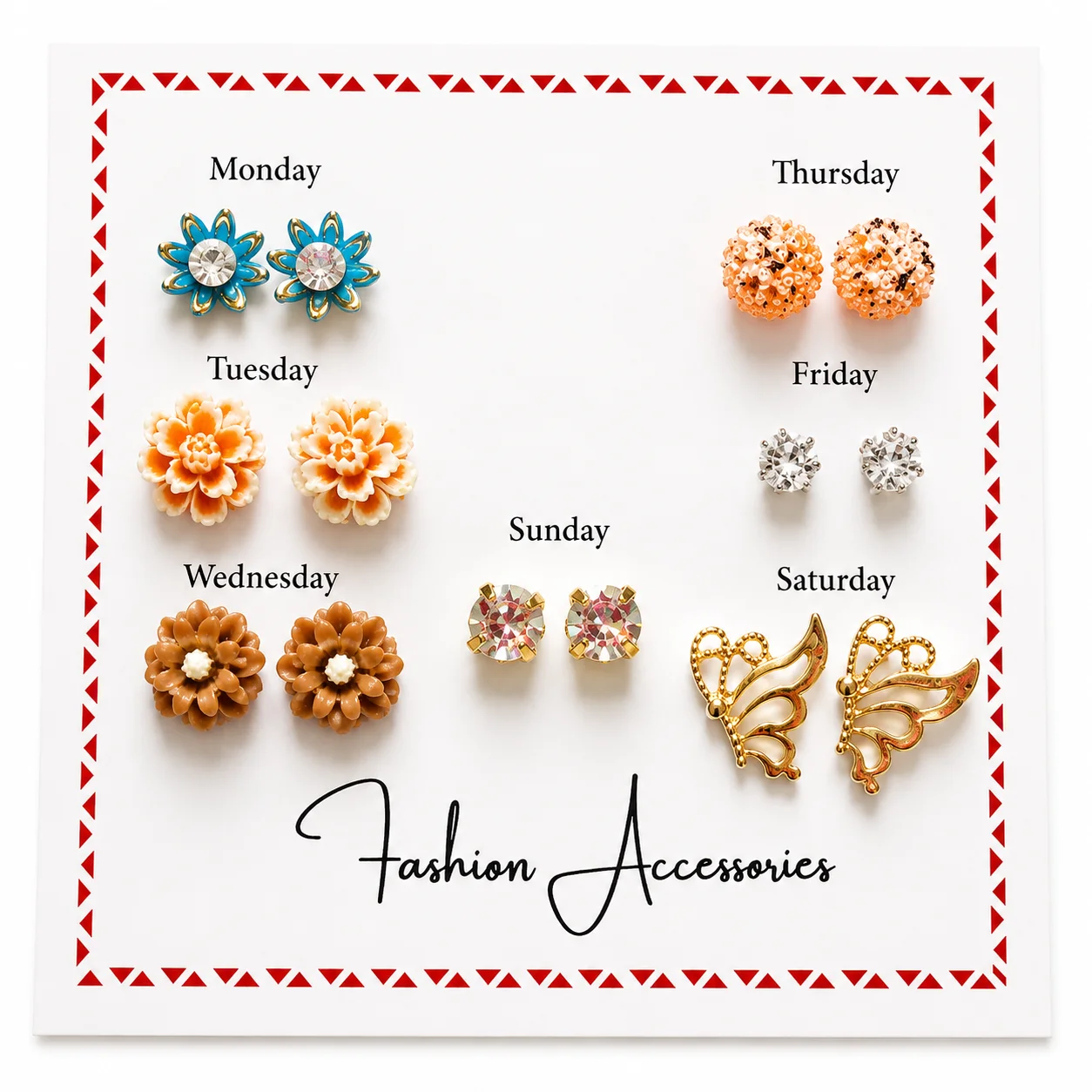 7-Day Fashion Earring Set (Any 1/9)