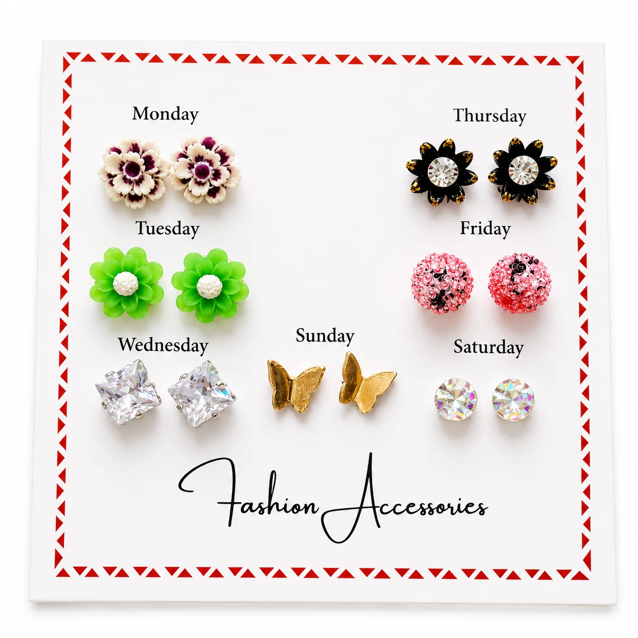 7-Day Fashion Earring Set (Any 1/9)