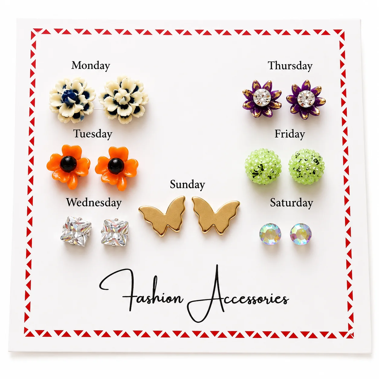 7-Day Fashion Earring Set (Any 1/9)