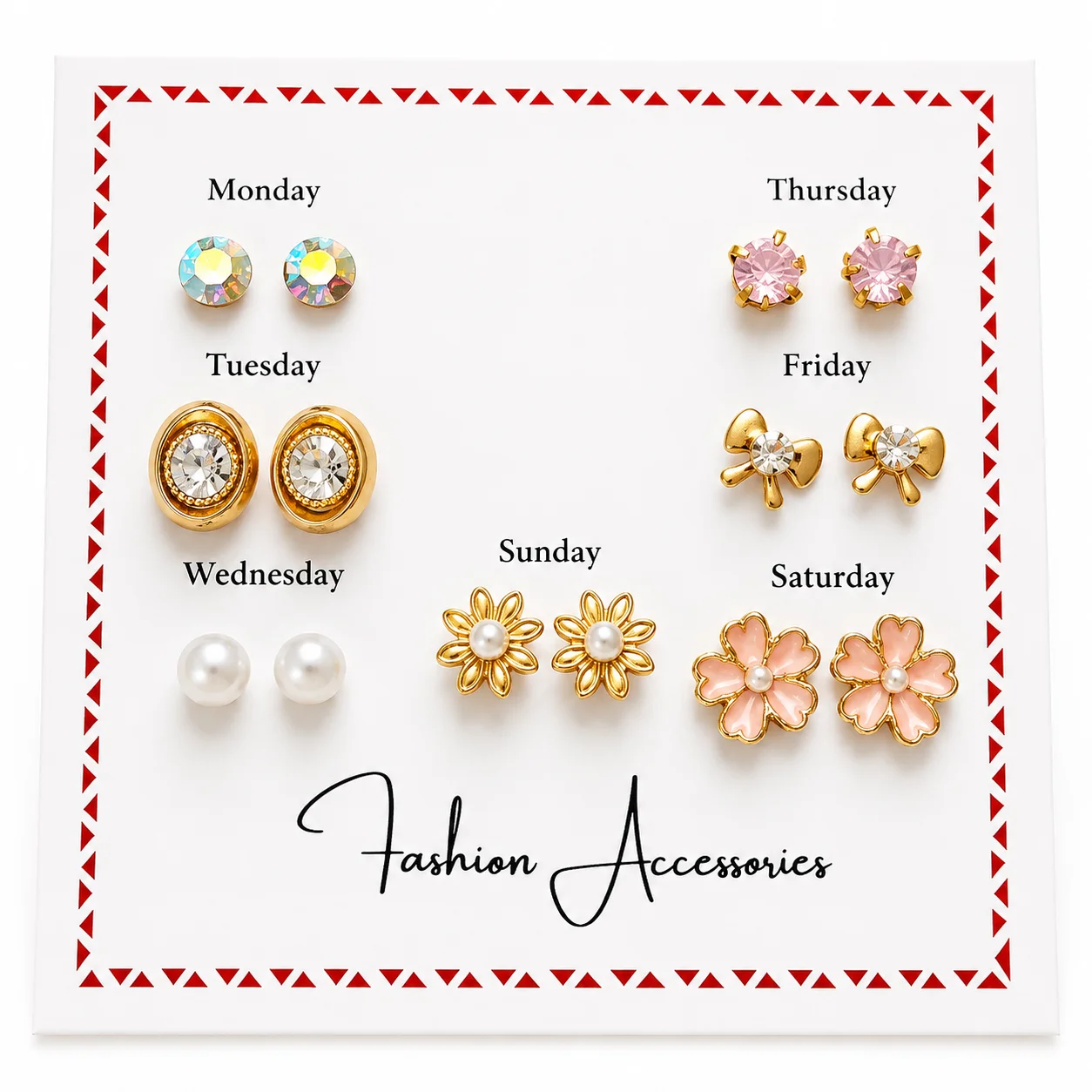 7-Day Fashion Earring Set (Any 1/9)