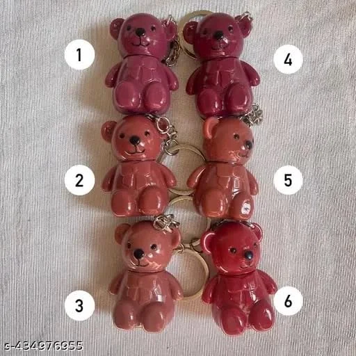 Tinted Lip Gloss Bear Keychain
