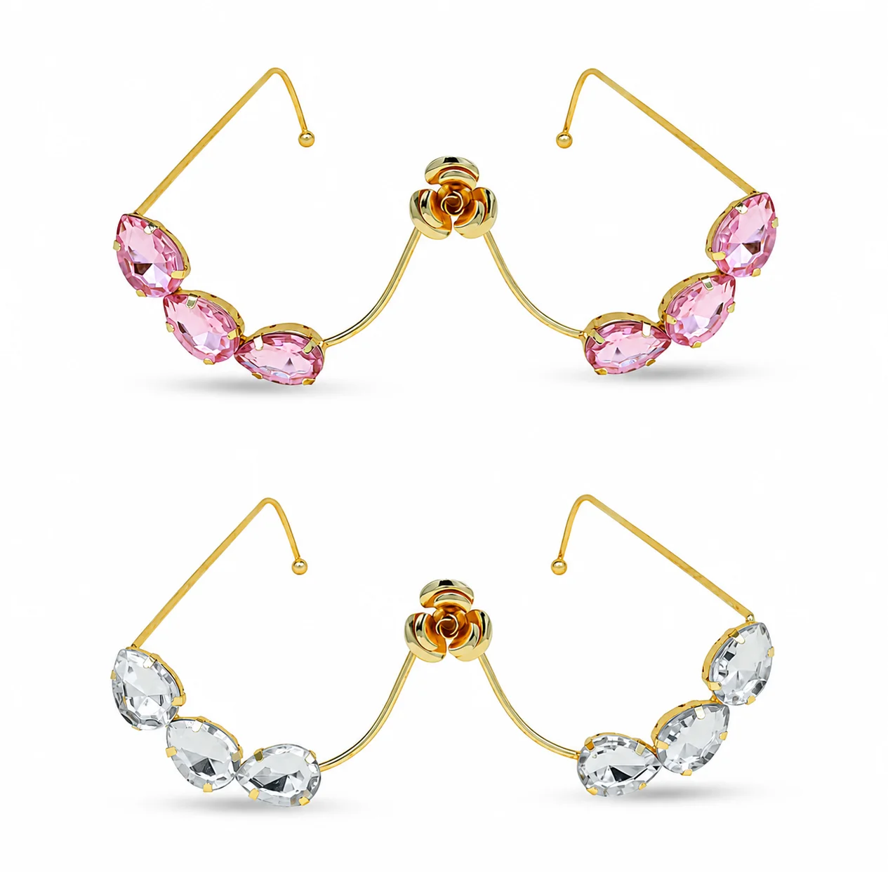Crystal Embellished Facelet Glasses Frame (Any 1)