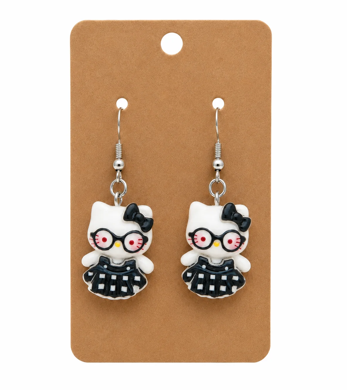 Dreamy Hello Cat Dangly Earrings
