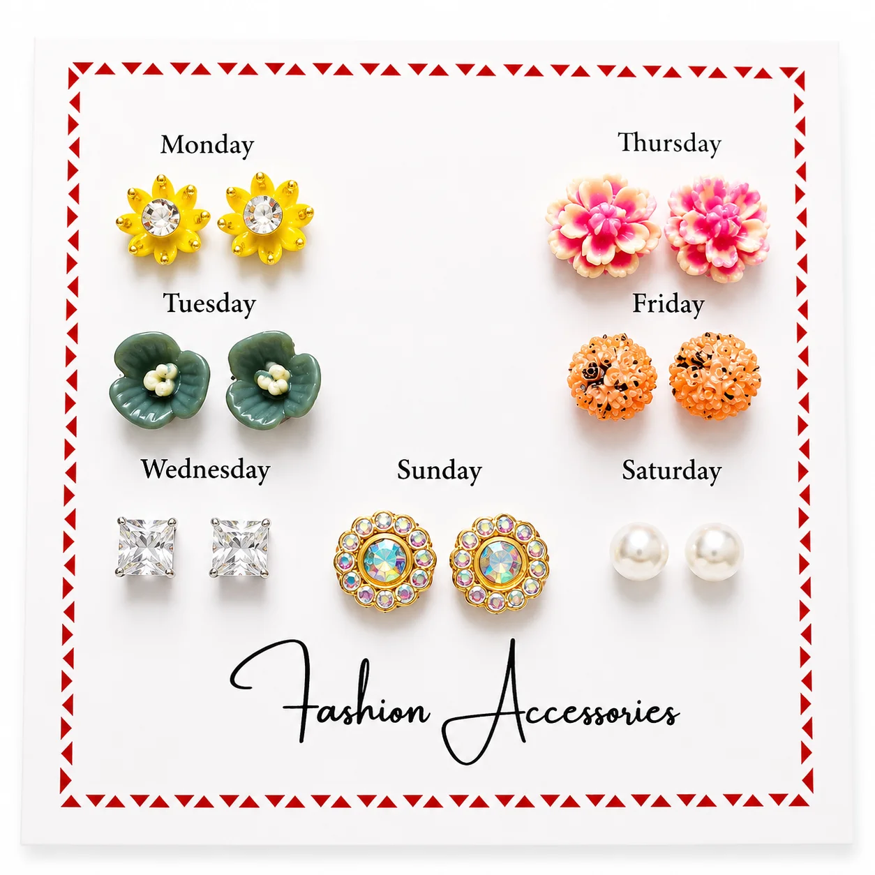 7-Day Fashion Earrings Set (Any 1)