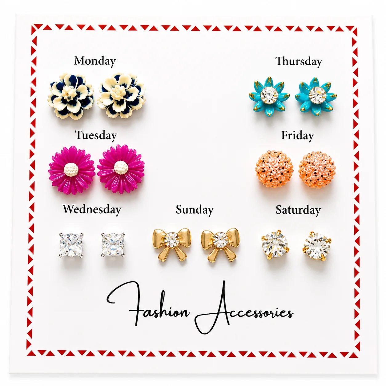 7-Day Fashion Earrings Set (Any 1)