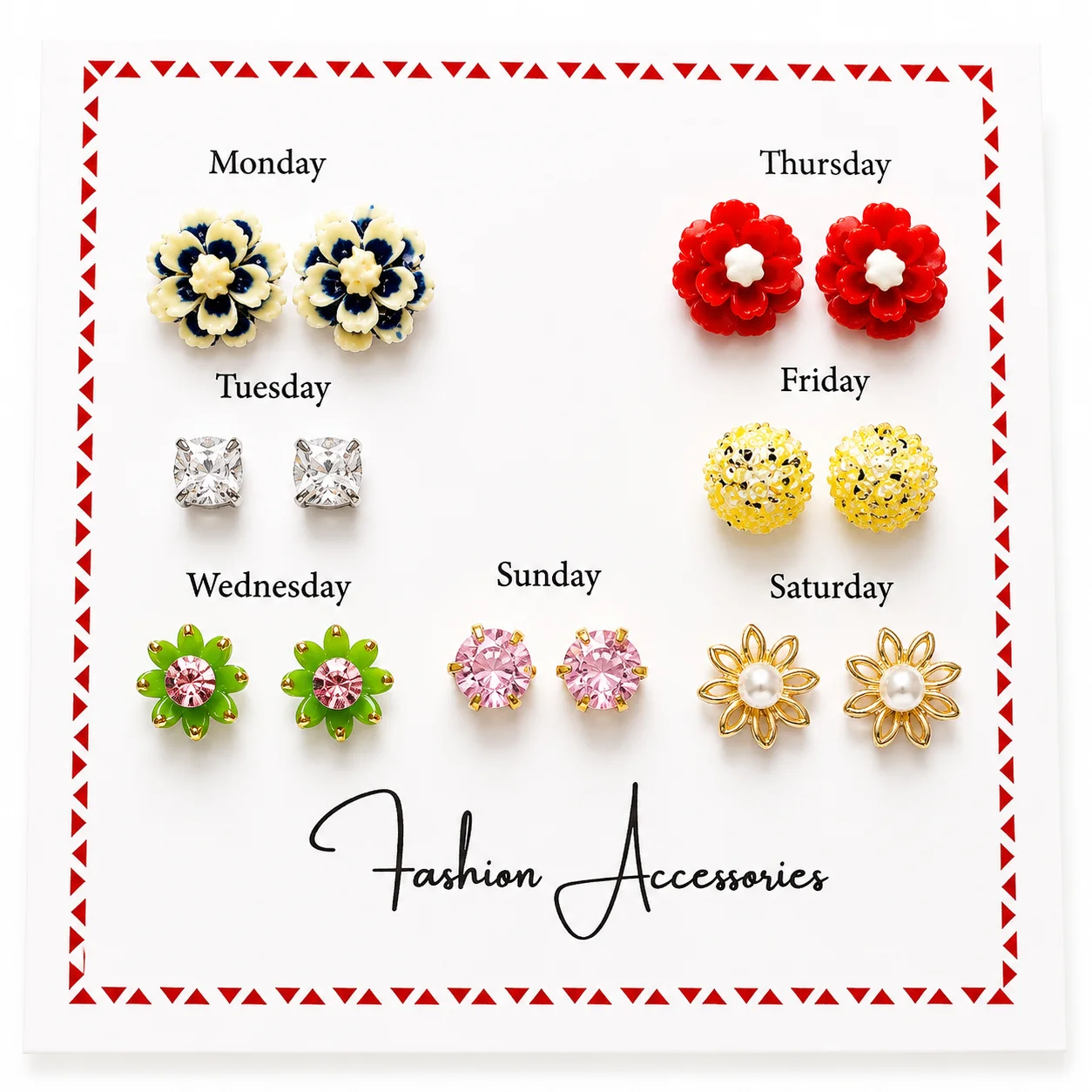 7-Day Fashion Earrings Set (Any 1)