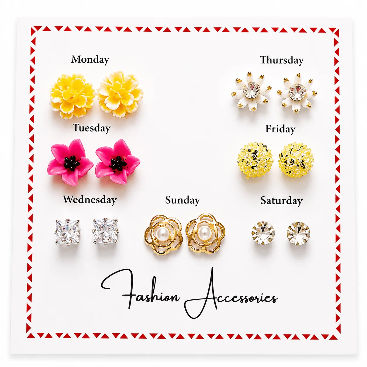 7-Day Fashion Earrings Set (Any 1)