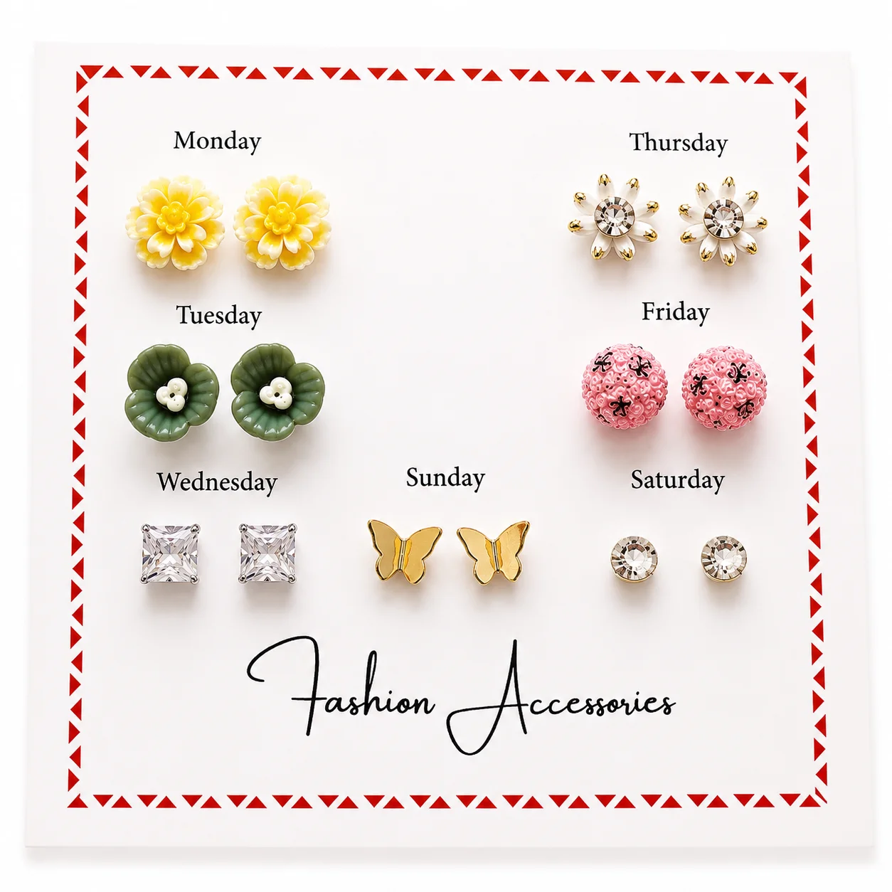 7-Day Fashion Earrings Set (Any 1)