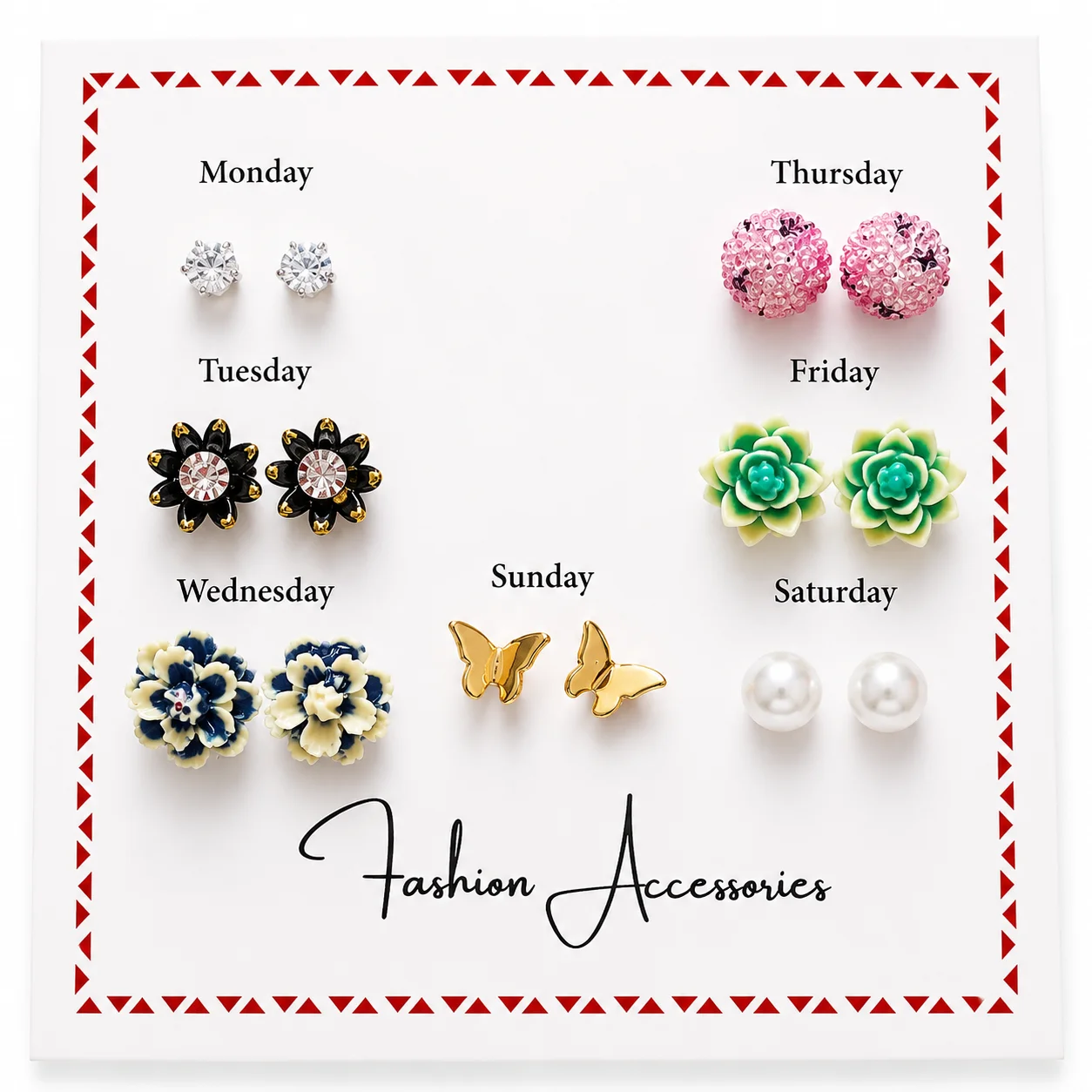 7-Day Fashion Earrings Set (Any 1)