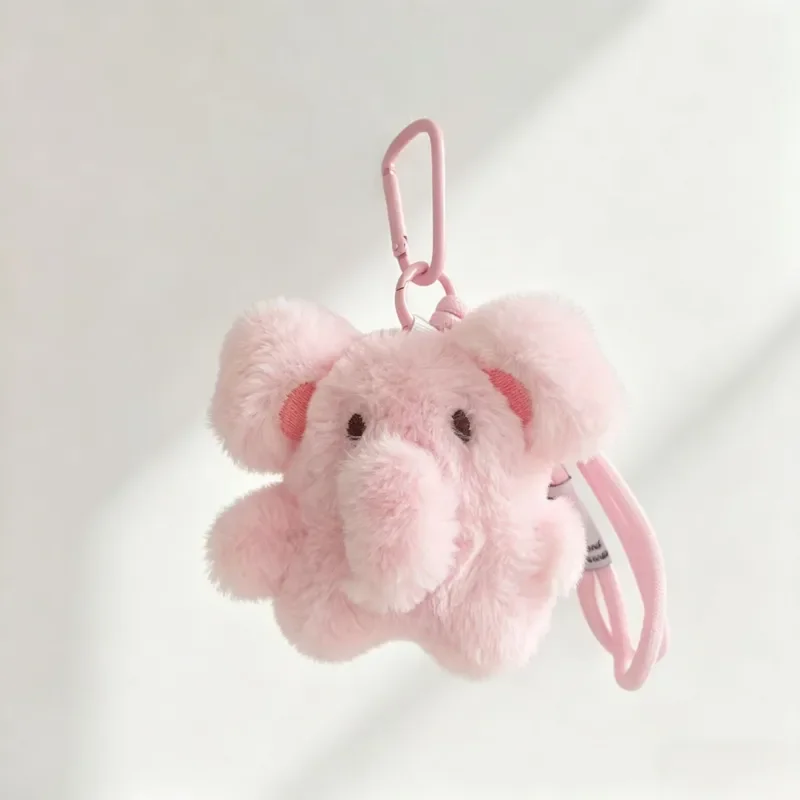 Plush Elephant Keychain with Clip