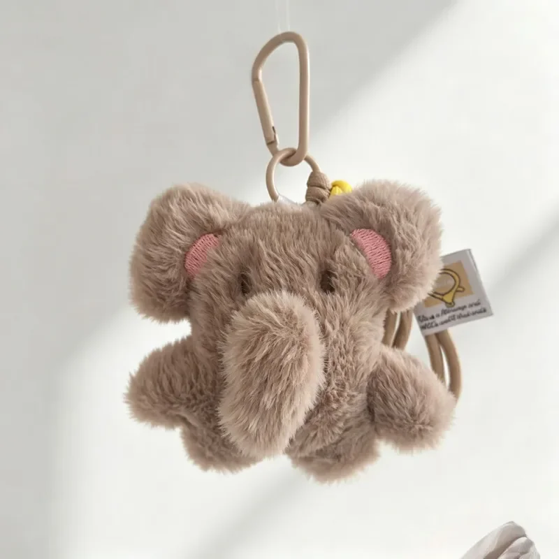 Plush Elephant Keychain with Clip