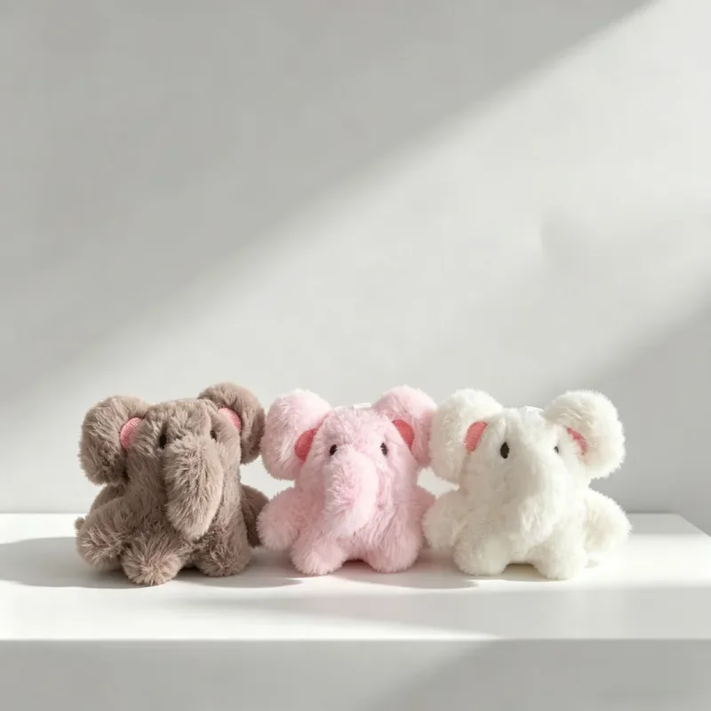 Plush Elephant Keychain with Clip