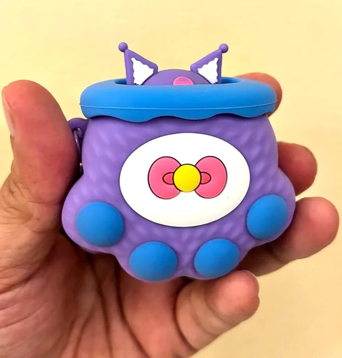 Kuromi Peek-a-Boo Silicone Pop-Up Keychain
