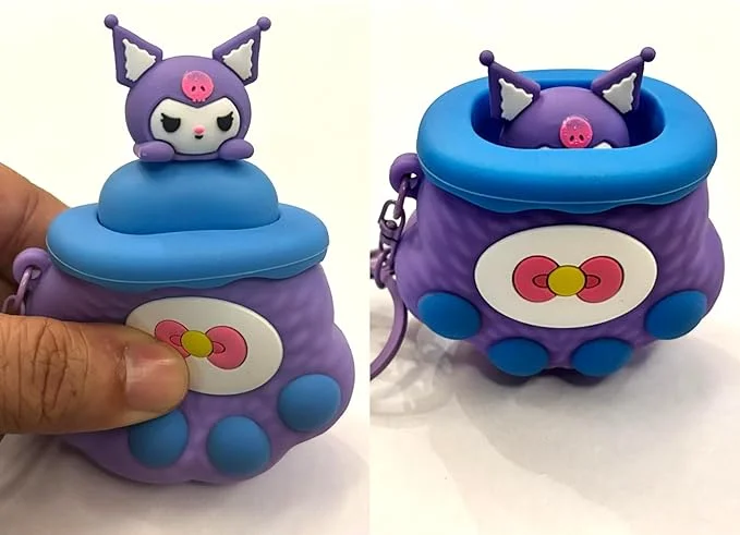 Kuromi Peek-a-Boo Silicone Pop-Up Keychain