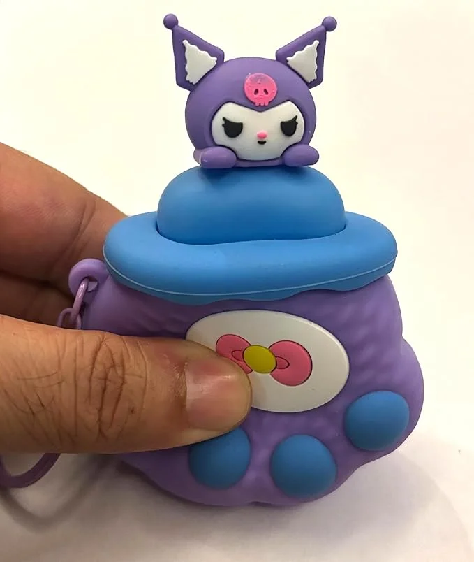 Kuromi Peek-a-Boo Silicone Pop-Up Keychain
