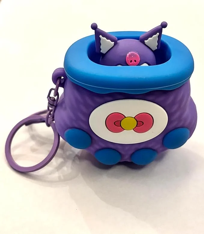 Kuromi Peek-a-Boo Silicone Pop-Up Keychain