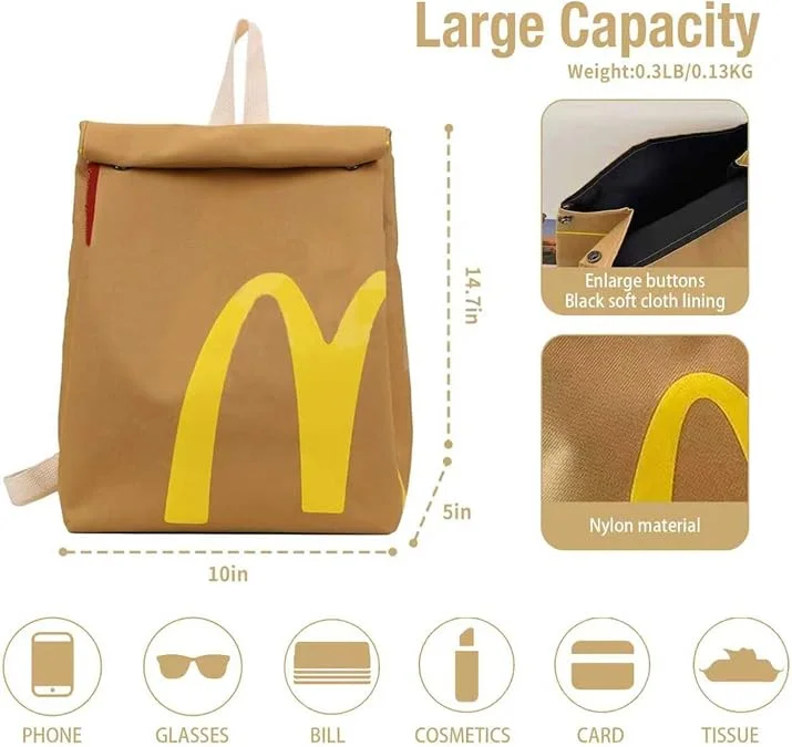 Funny Retro Canvas Backpack - Paper bag Style