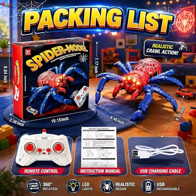 Remote Control Wall-Climbing Spider Toy