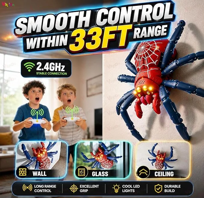 Remote Control Wall-Climbing Spider Toy