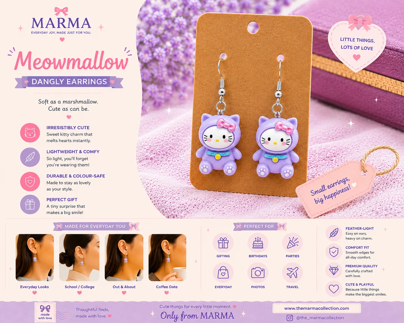 Meowmallow Dangly Earrings