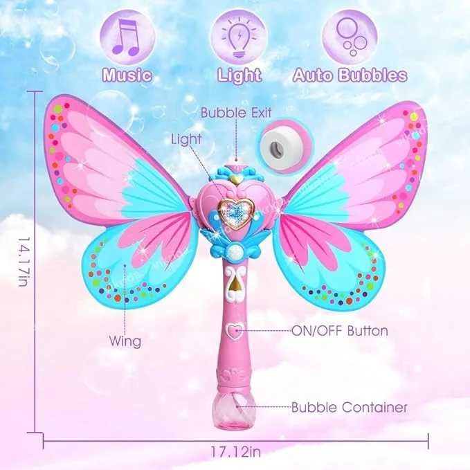 Butterfly Wings Bubble Machine Wand